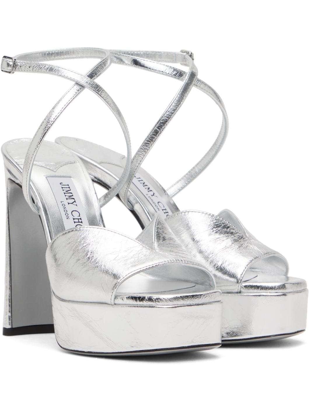 Silver Karli Platform 125 Heeled Sandals - 4