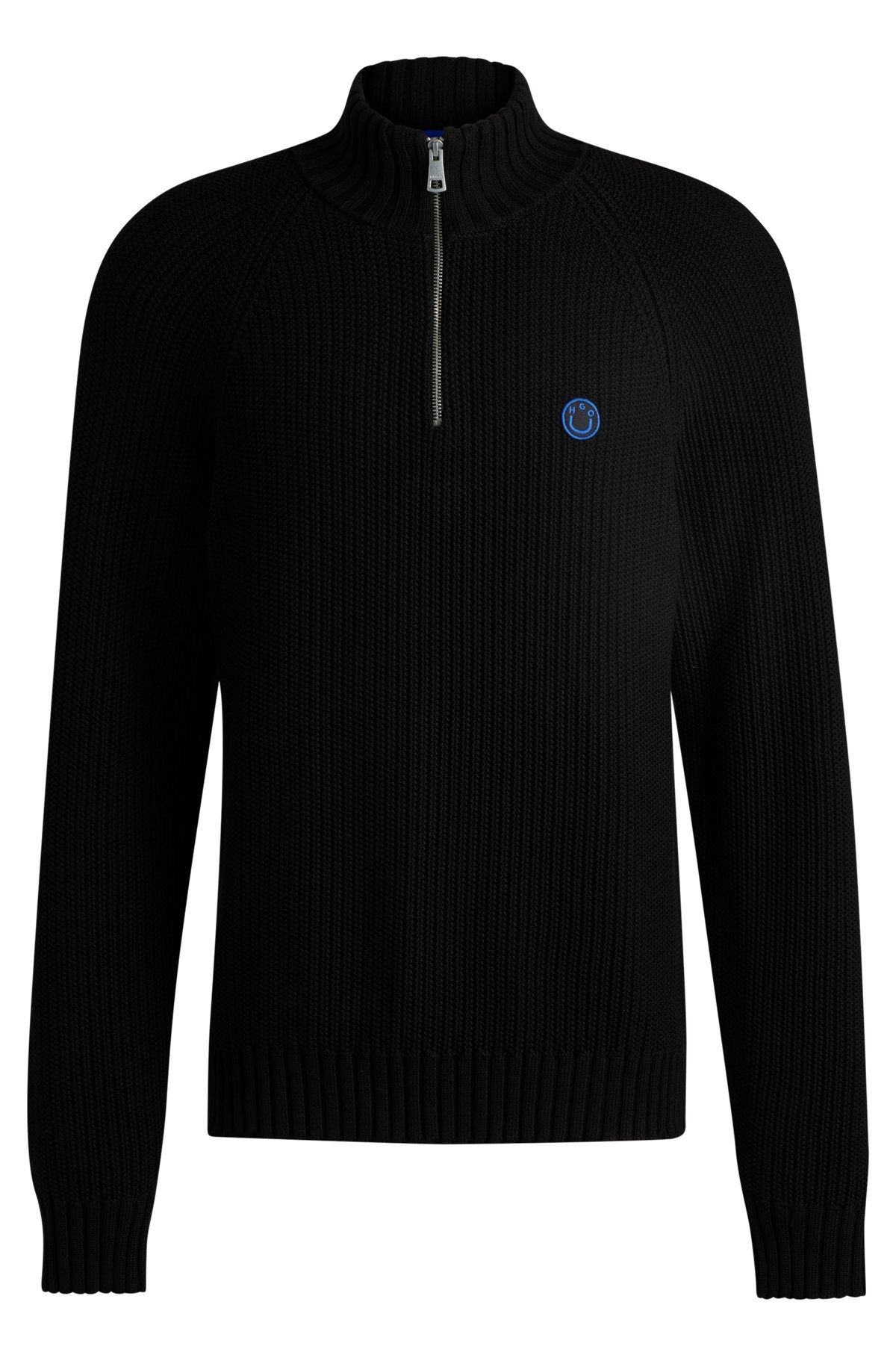 QUARTER-ZIP RELAXED-FIT SWEATER IN RIBBED-KNIT COTTON - 1