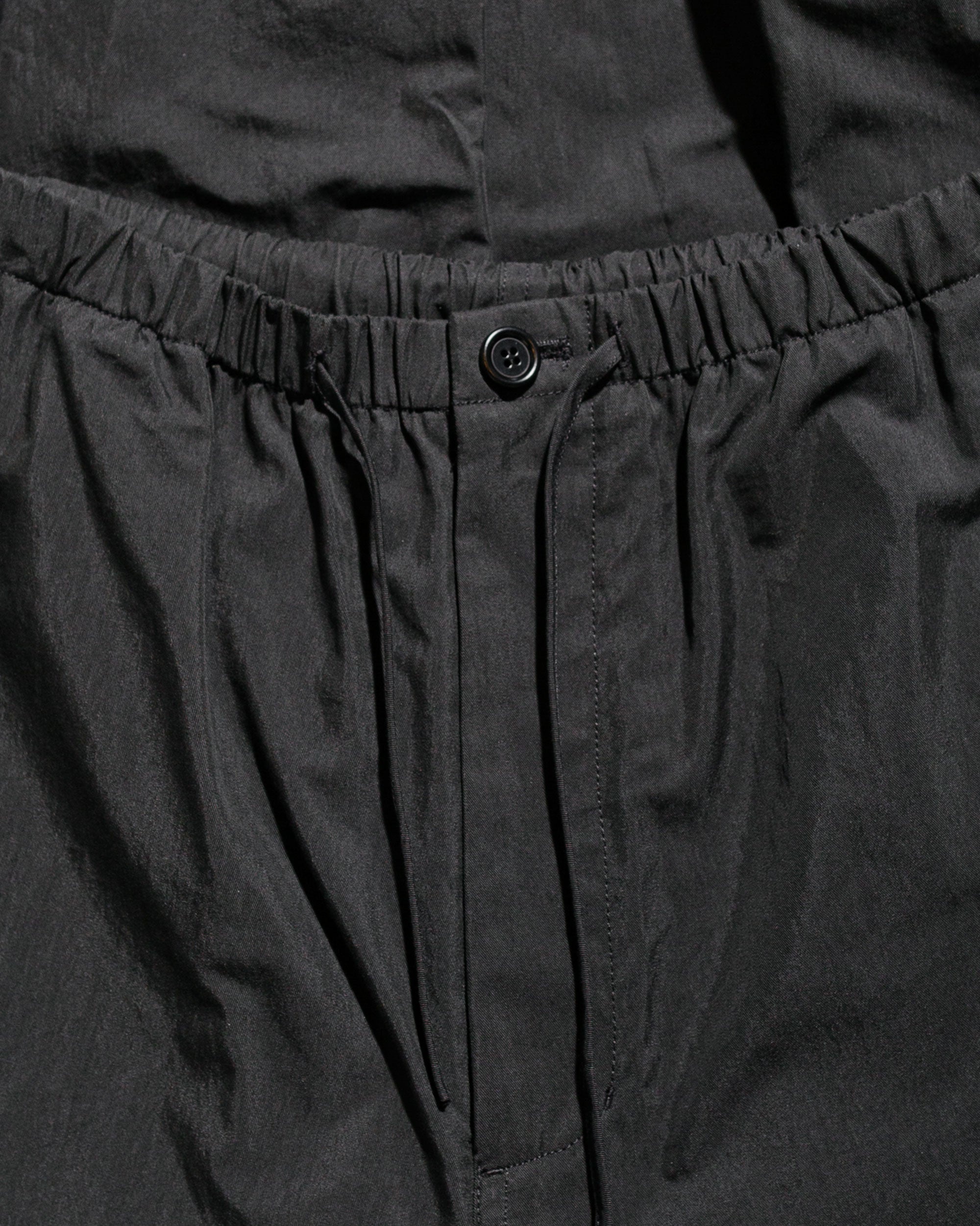 Drawstring Wide Fatigue Pants Black - 5
