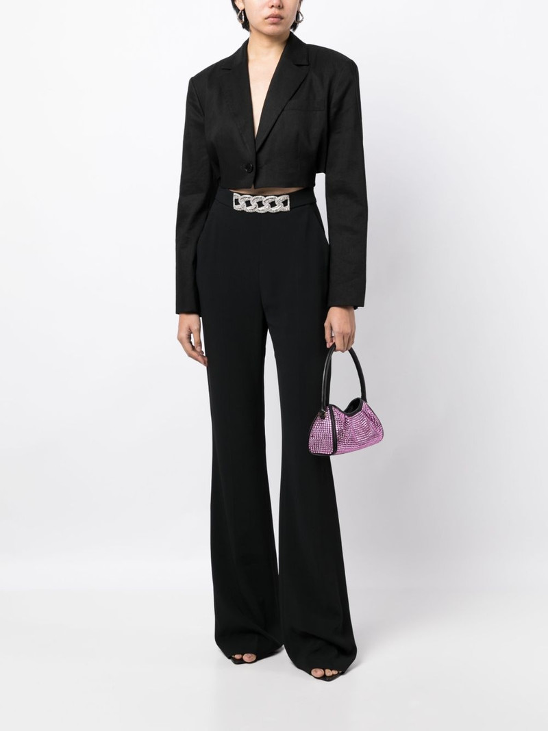 David Koma chain-detail high-waisted flared trousers outlook