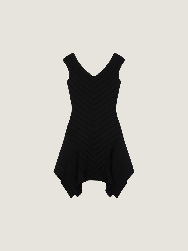 SHORT DRESS IN HERRINGBONE KNIT 1