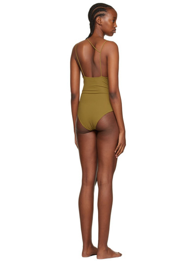 NENSI DOJAKA SSENSE Exclusive Khaki Swimsuit outlook