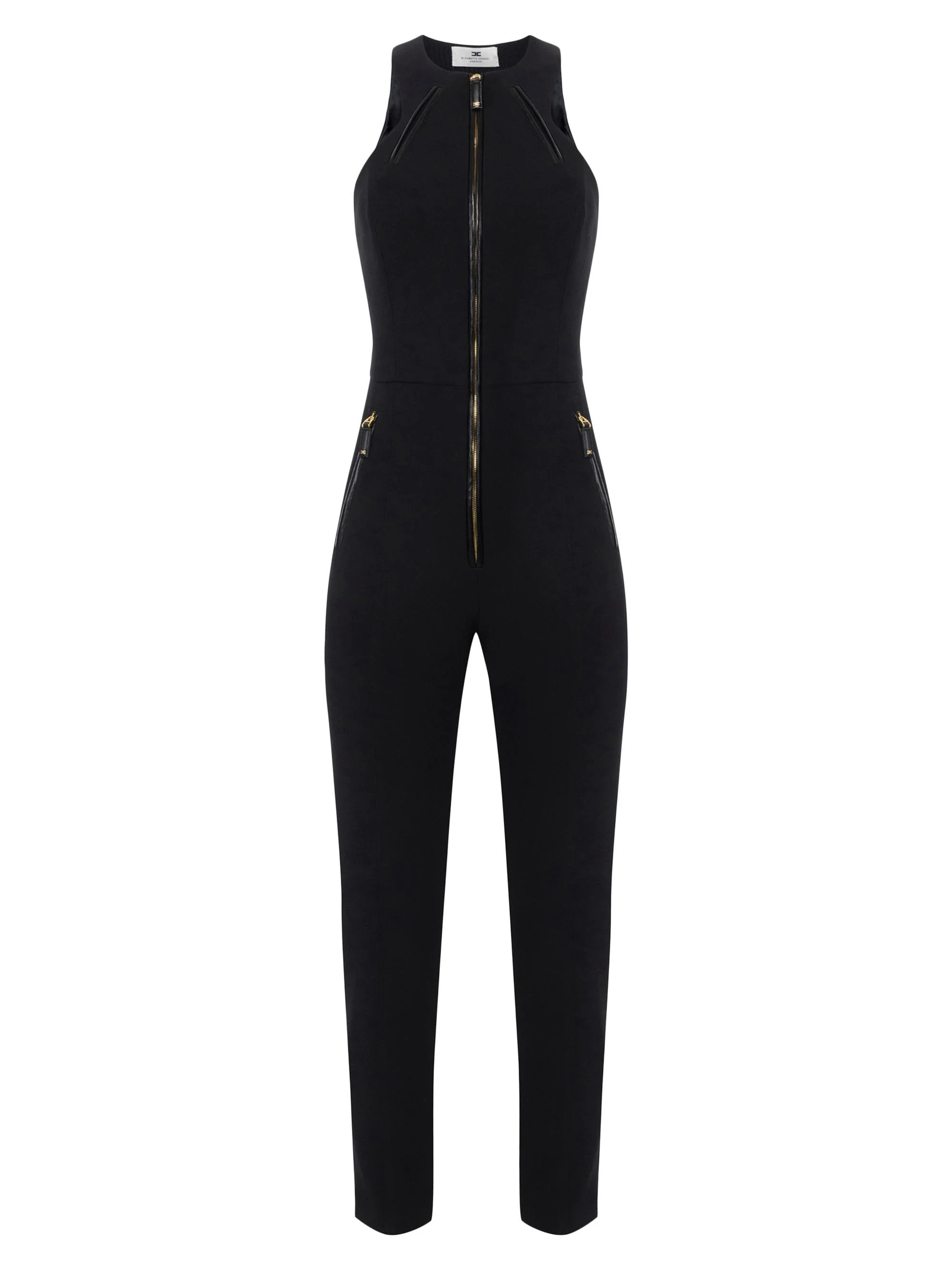 Women's Crêpe Zip Jumpsuit - Nero - 1