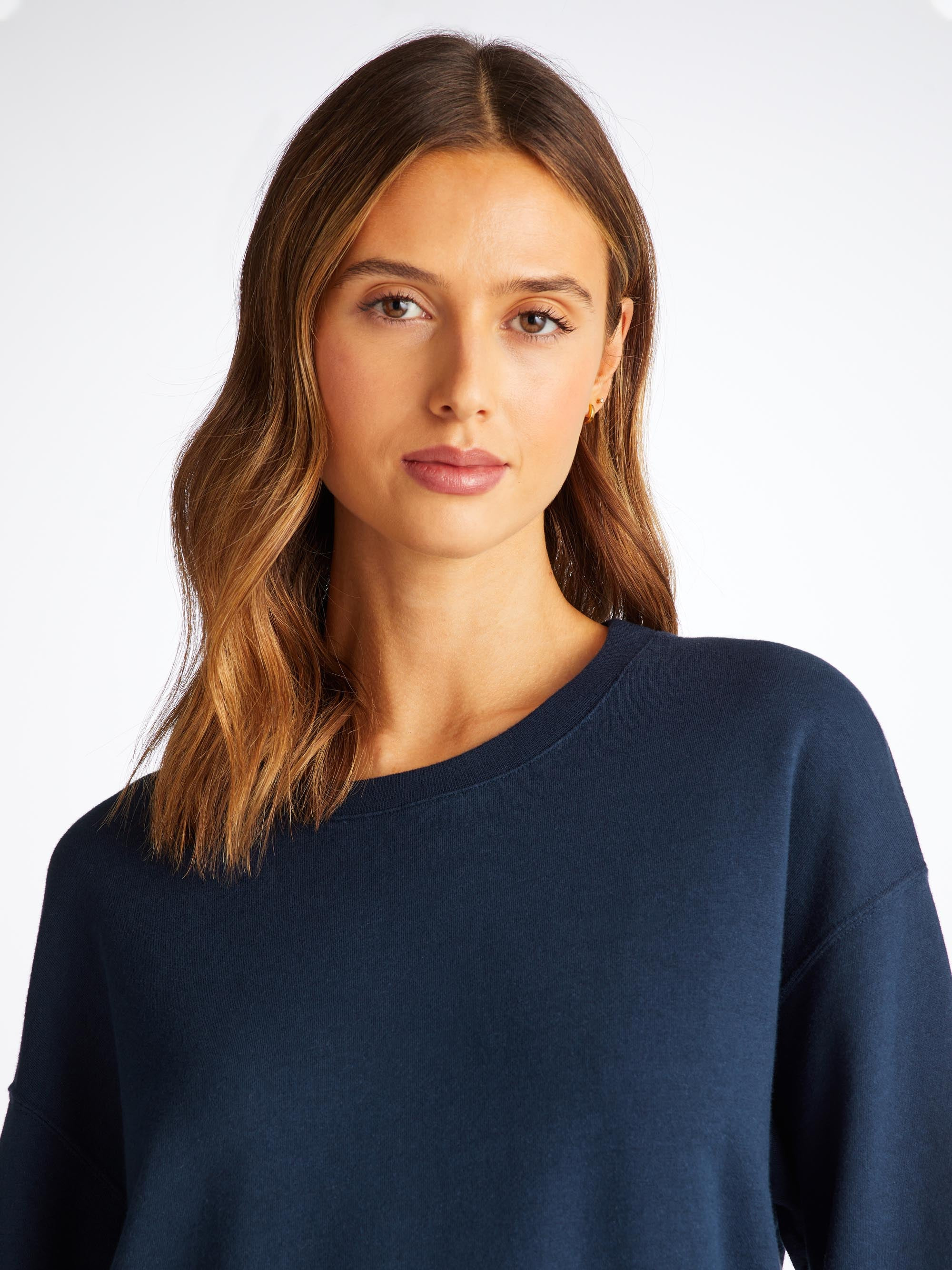 Women's Sweatshirt Quinn Cotton Modal Stretch Navy - 6