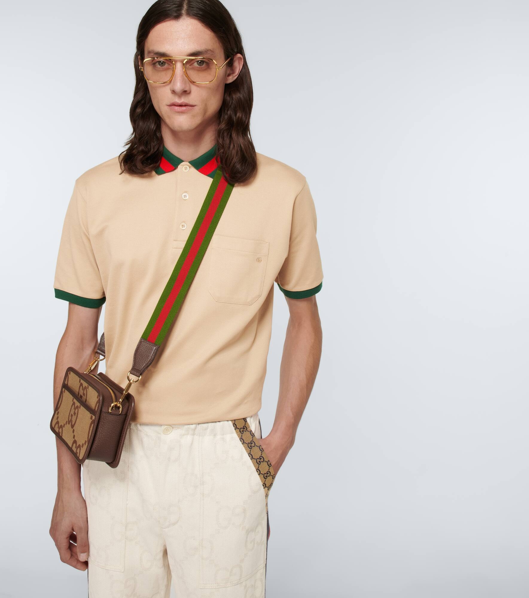 Web-collar piqué polo shirt - 5