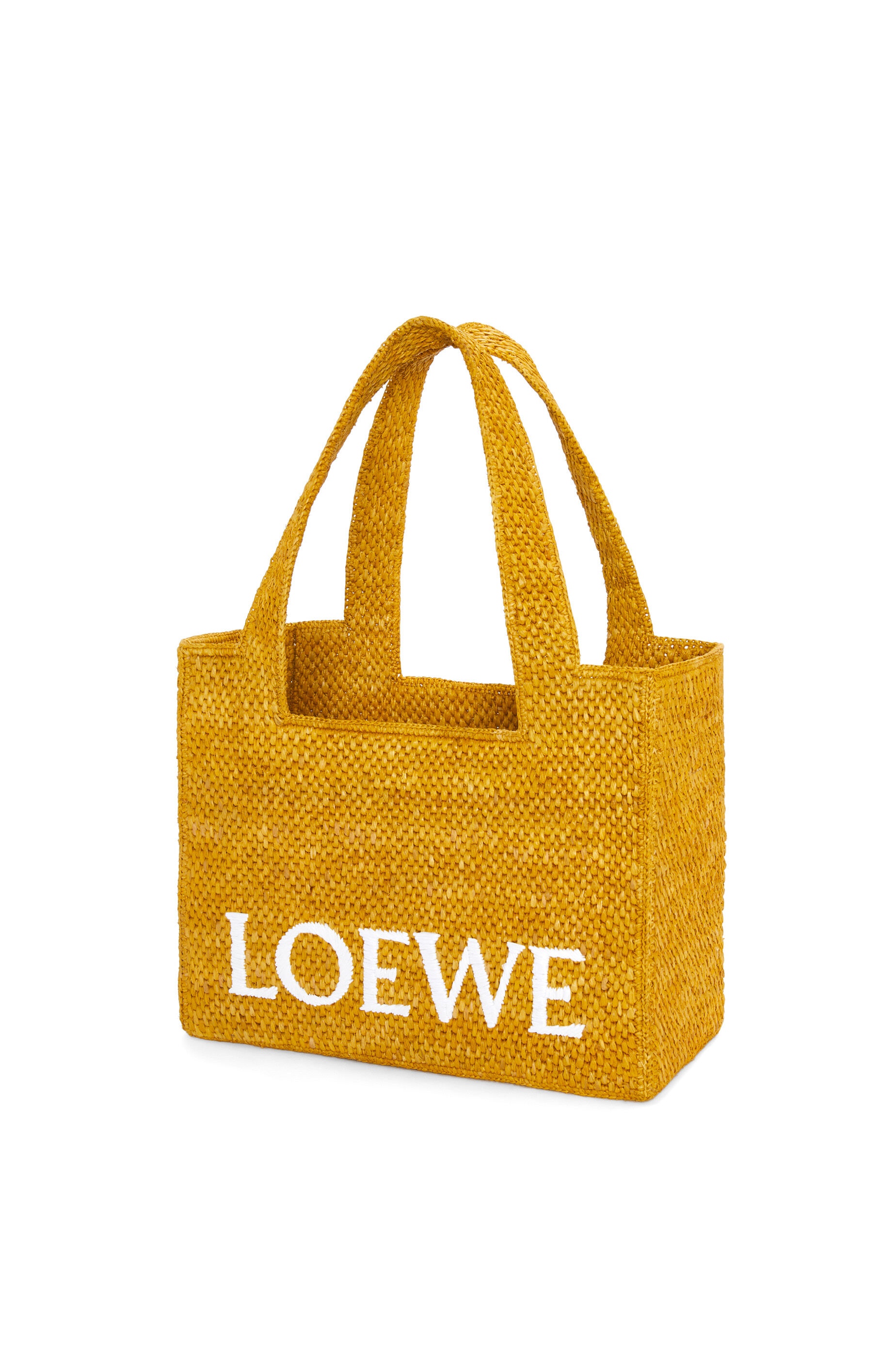 Medium LOEWE Font Tote in raffia - 2