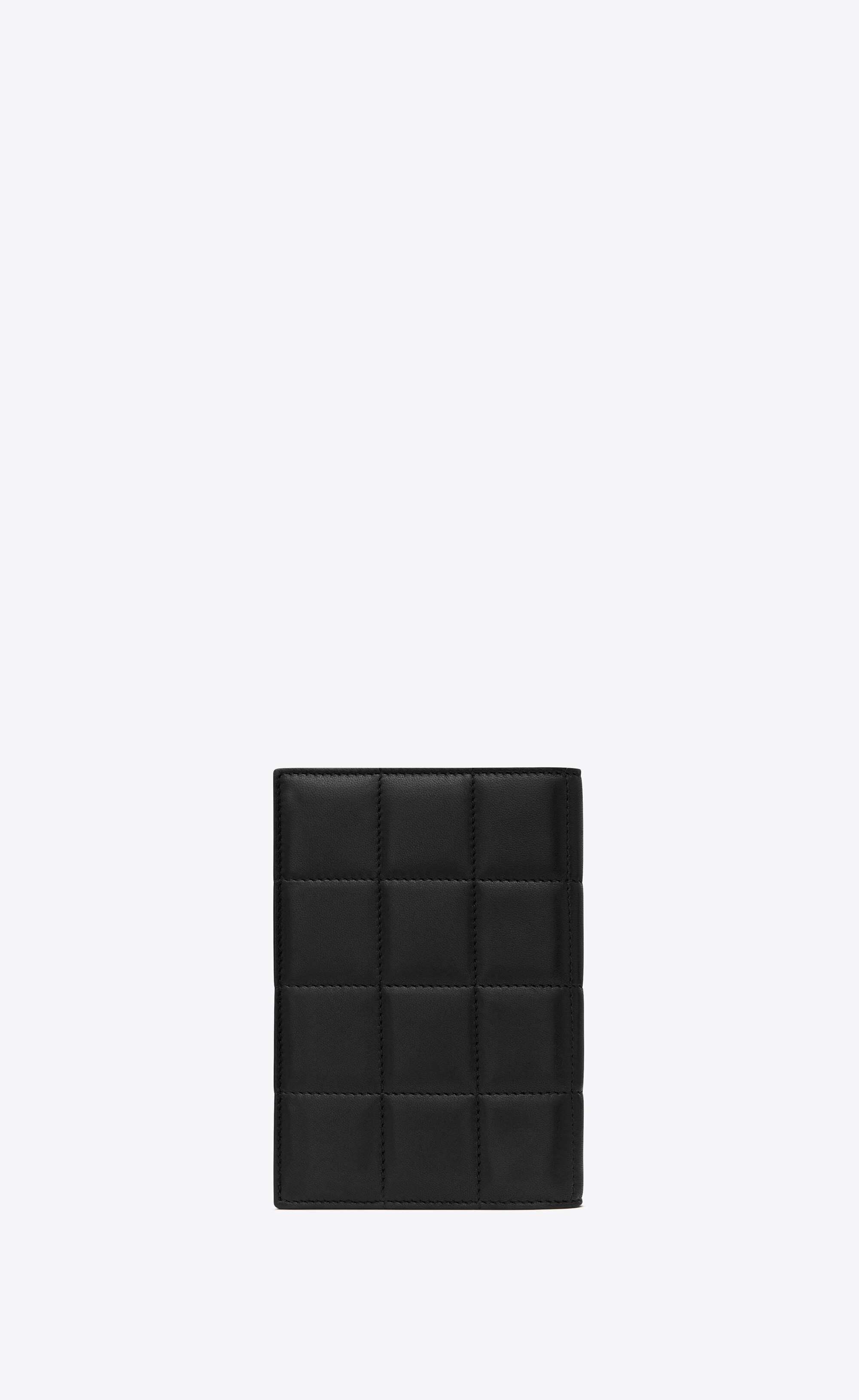 saint laurent paris passport case in grained leather - 2