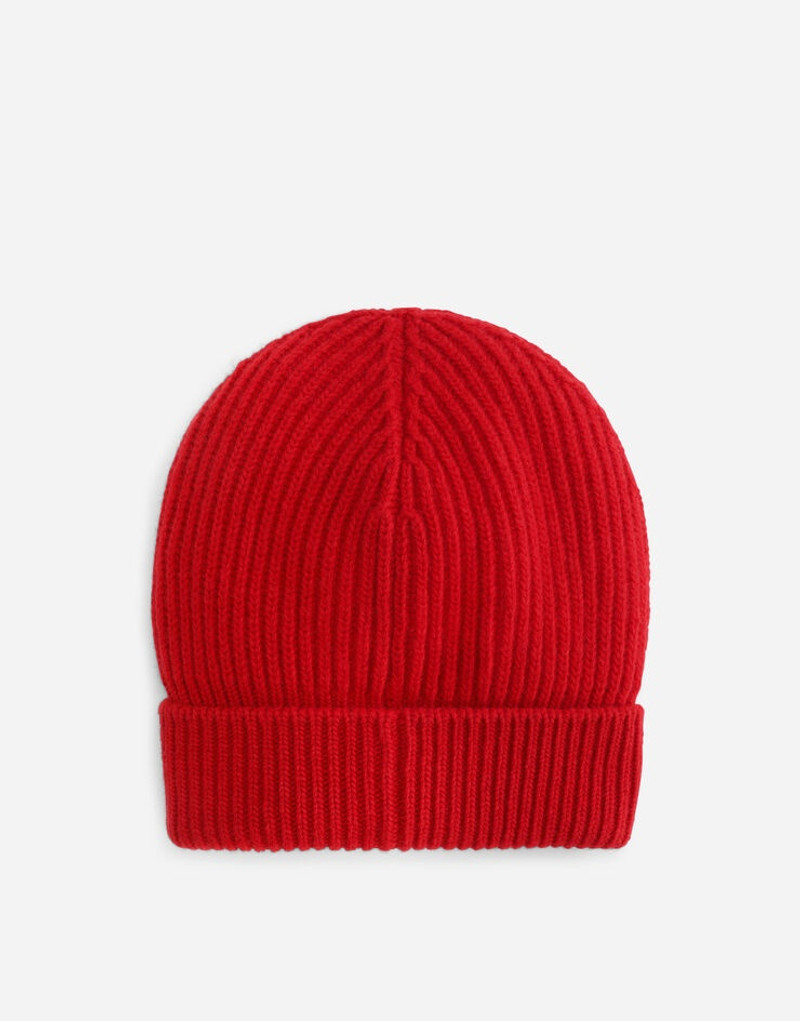 Knit cashmere hat with D&G patch 3