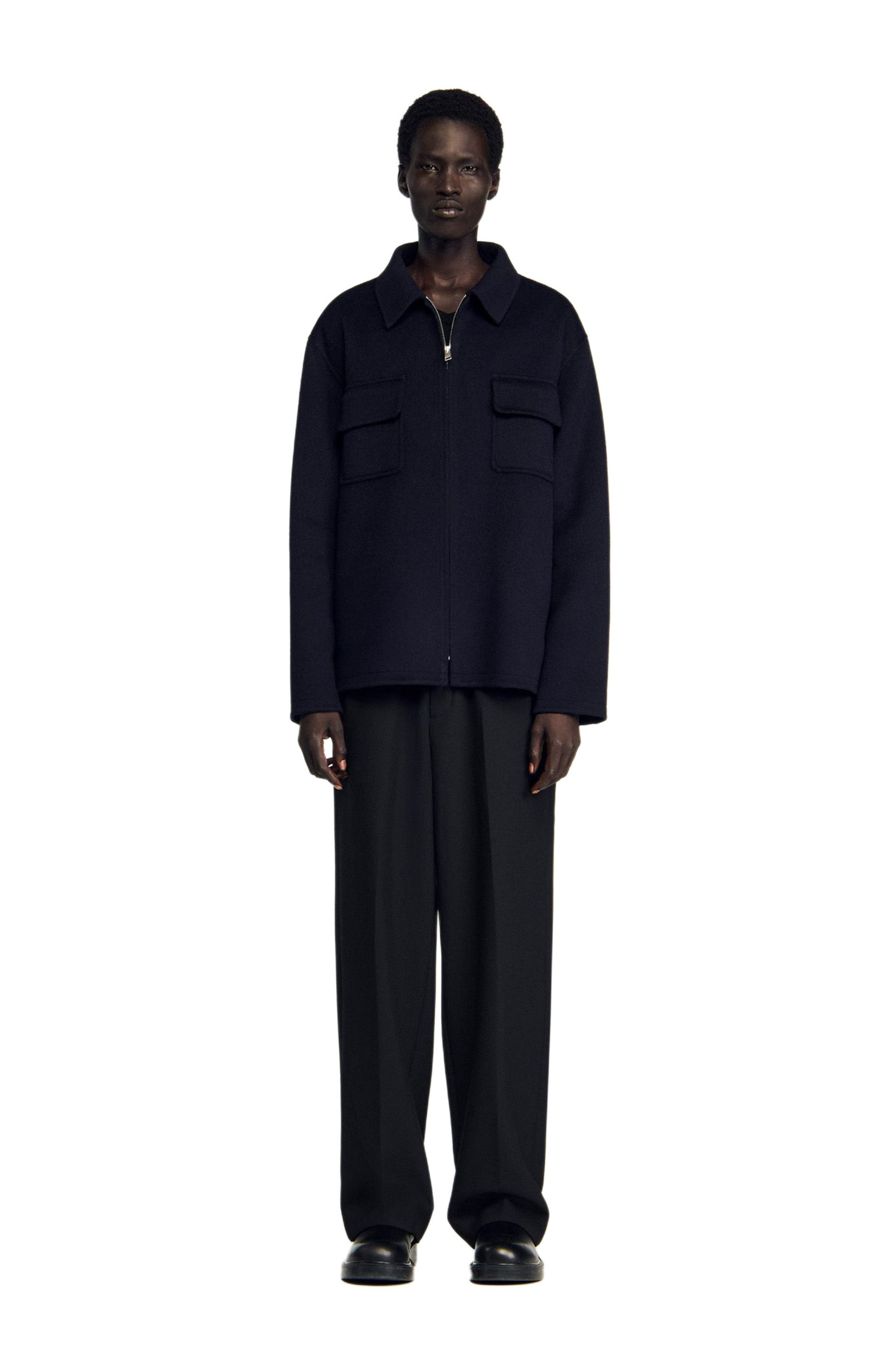 SANDRO Zipped overshirt in Navy Blue at Nordstrom - 2