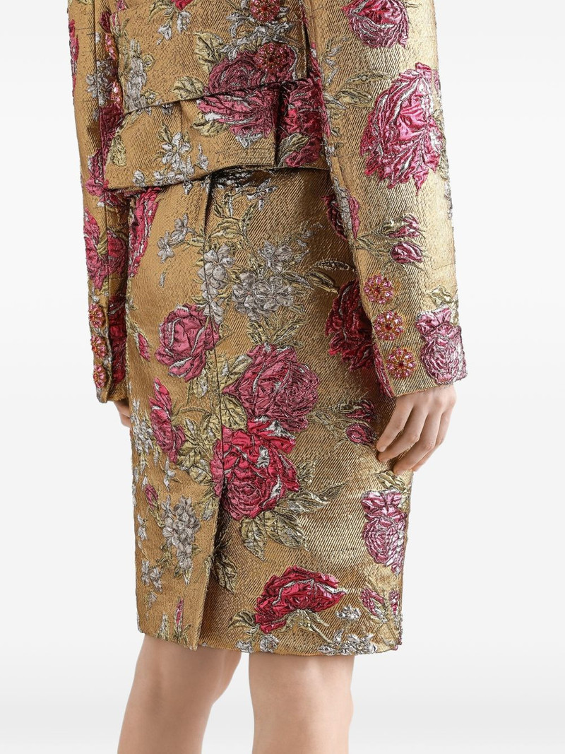floral jacquard fitted skirt 5