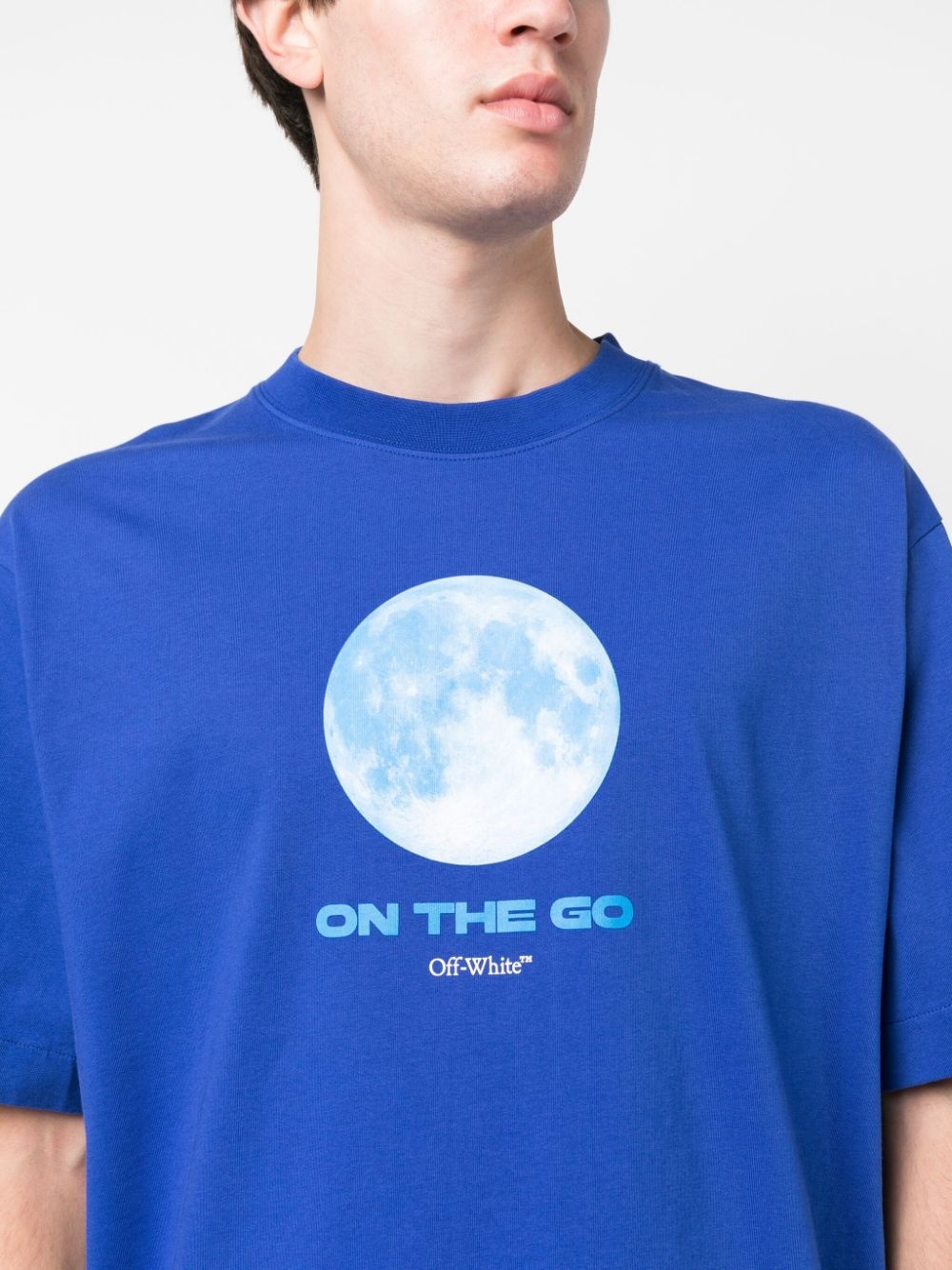 moon-print cotton T-shirt - 5