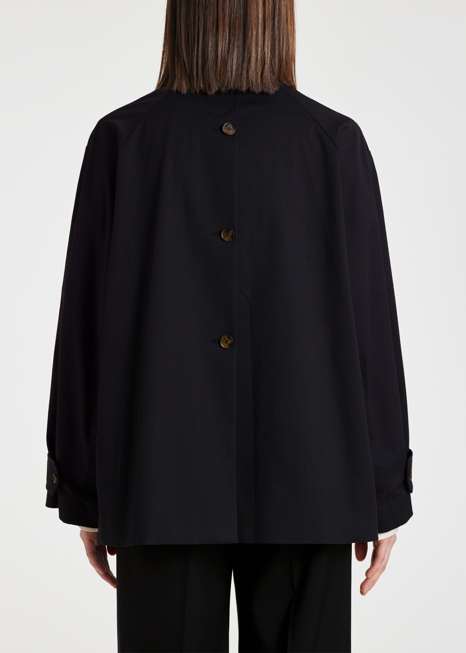 Women's Cotton Contrast Collar Swing Jacket - 7