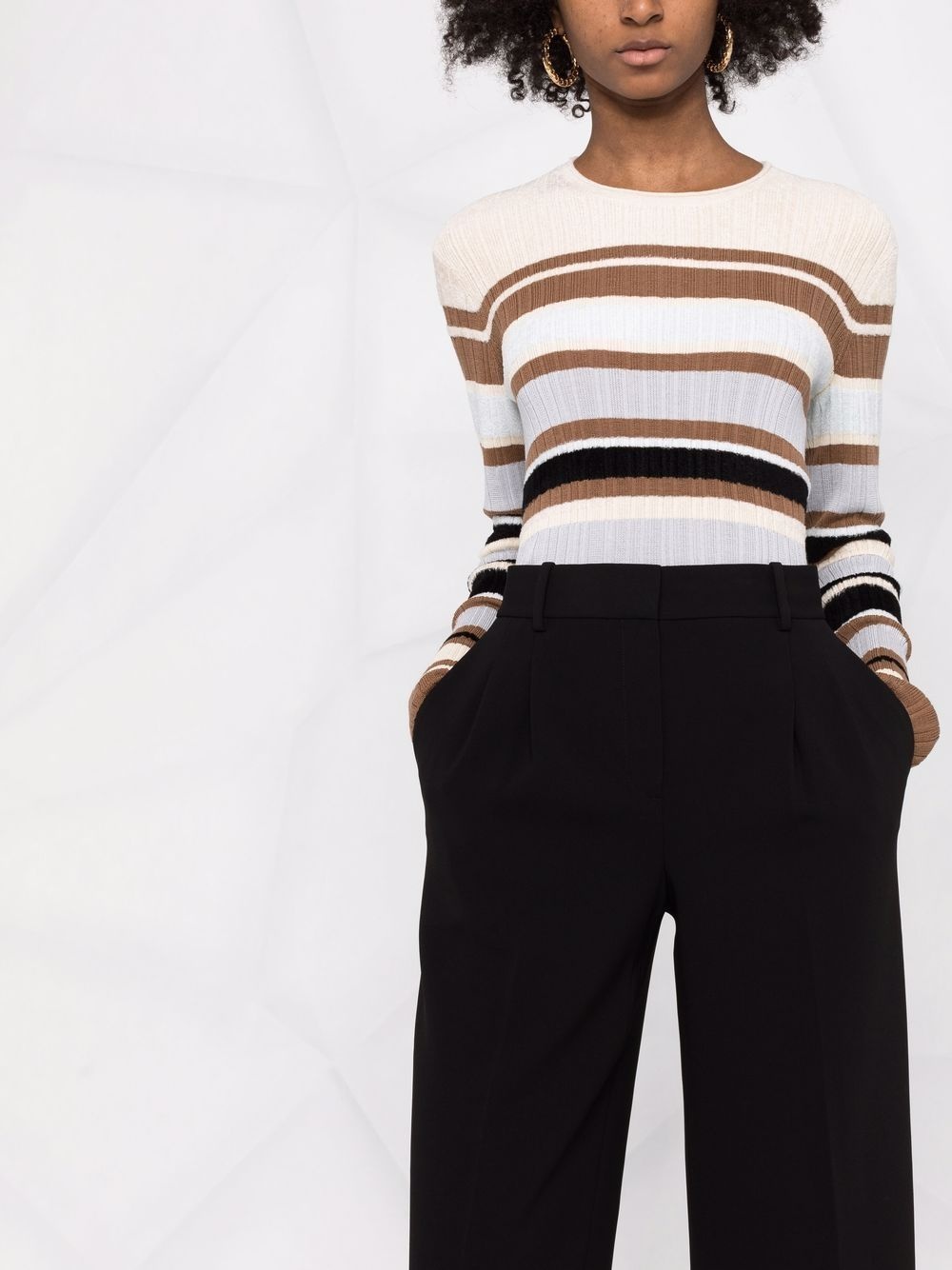 straight-leg high-waisted trousers - 5