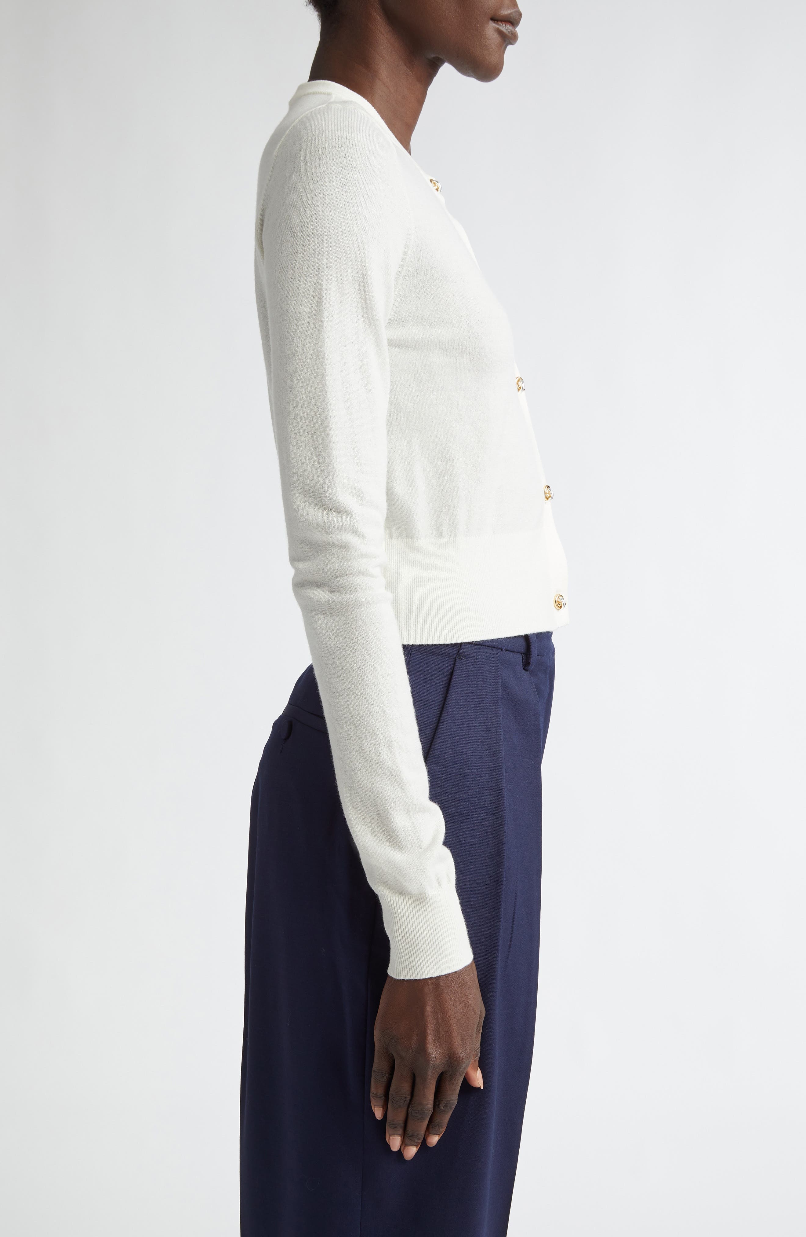 Altuzarra Arlette Merino Wool Blend Cardigan in Ivory at Nordstrom - 3