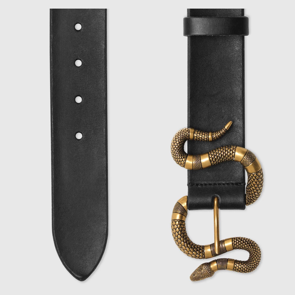 Leather belt with snake buckle - 2