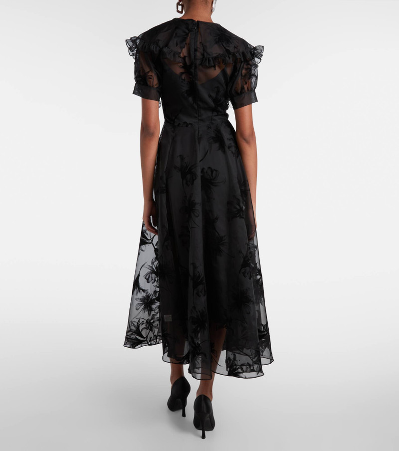 Ruffled floral organza midi dress 3