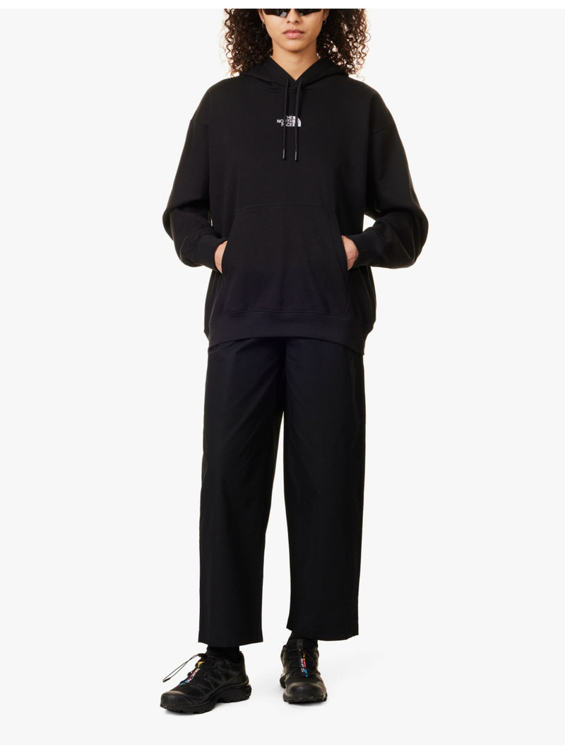 The North Face Brand-embroidery kangaroo-pocket cotton-blend hoody outlook