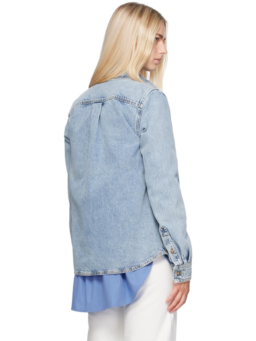 Blue Petite Denim Shirt - 3