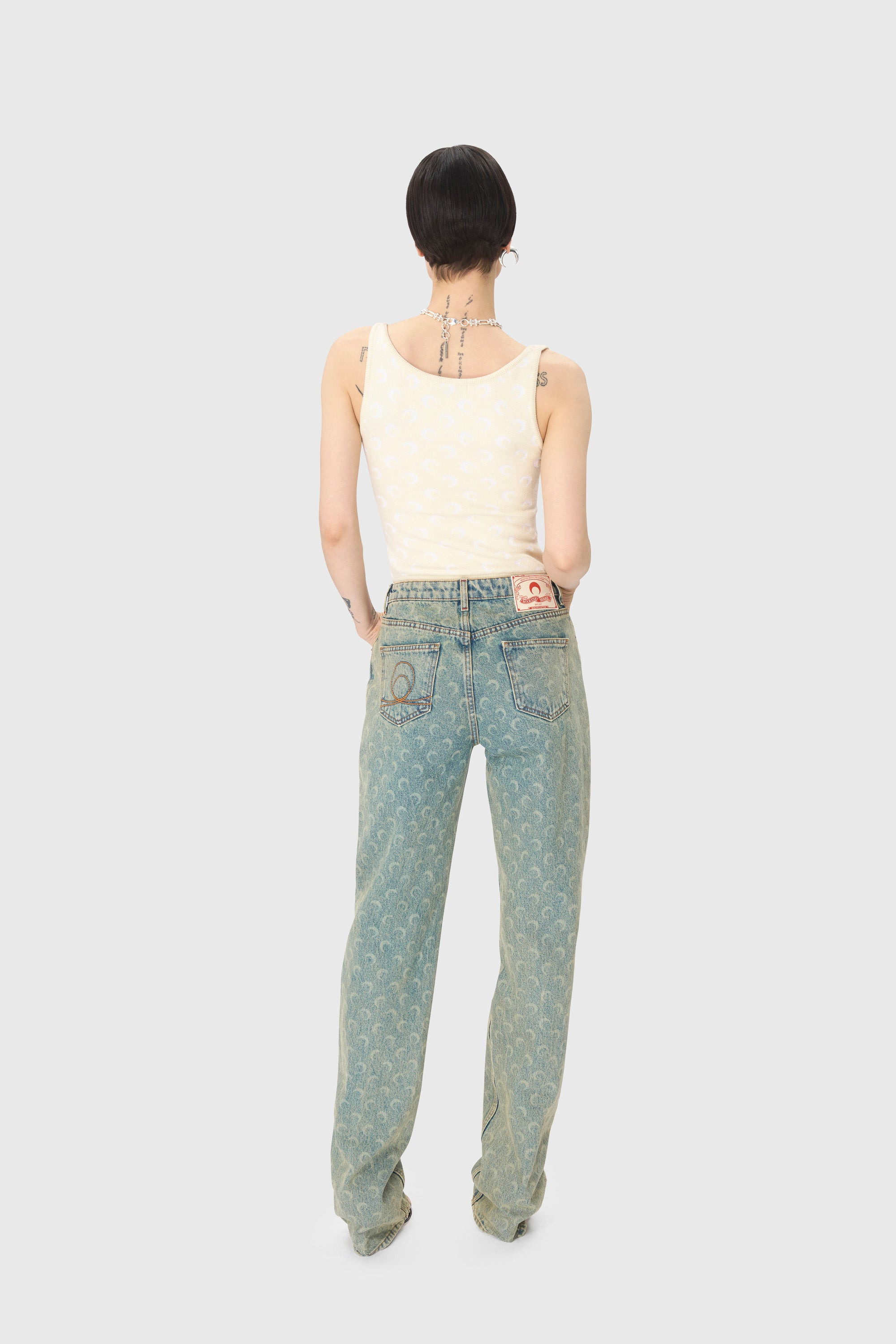 Moon Laser Denim Straight Jeans - 4