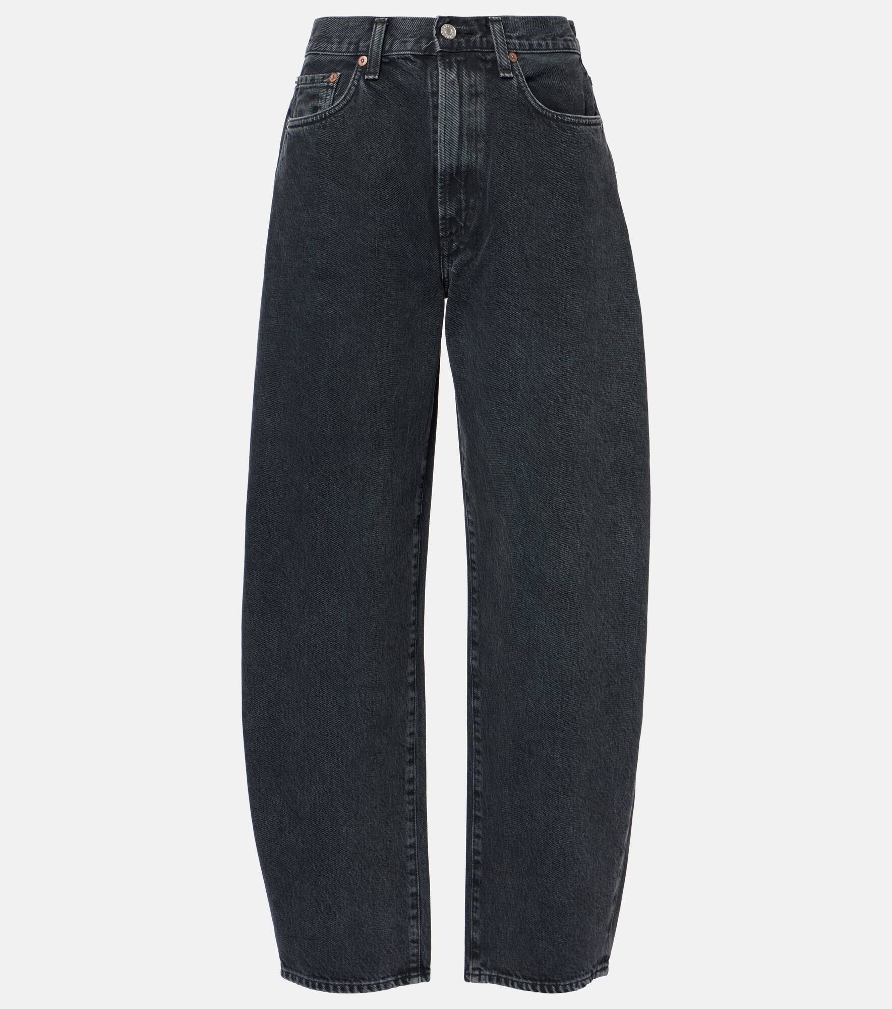 Balloon mid-rise barrel-leg jeans - 1