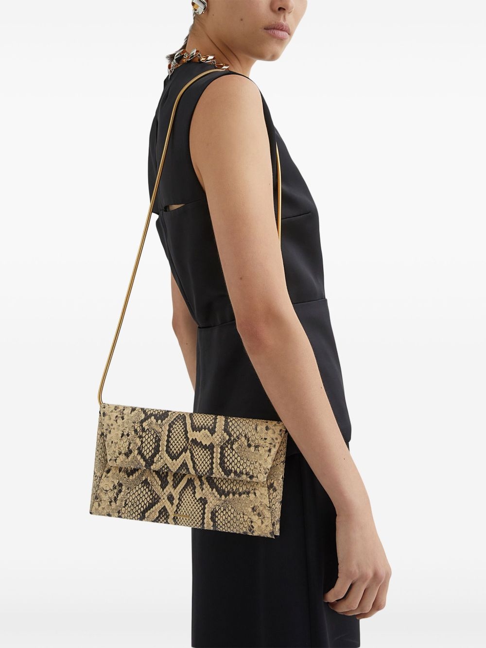 small snakeskin-print folded bag - 2