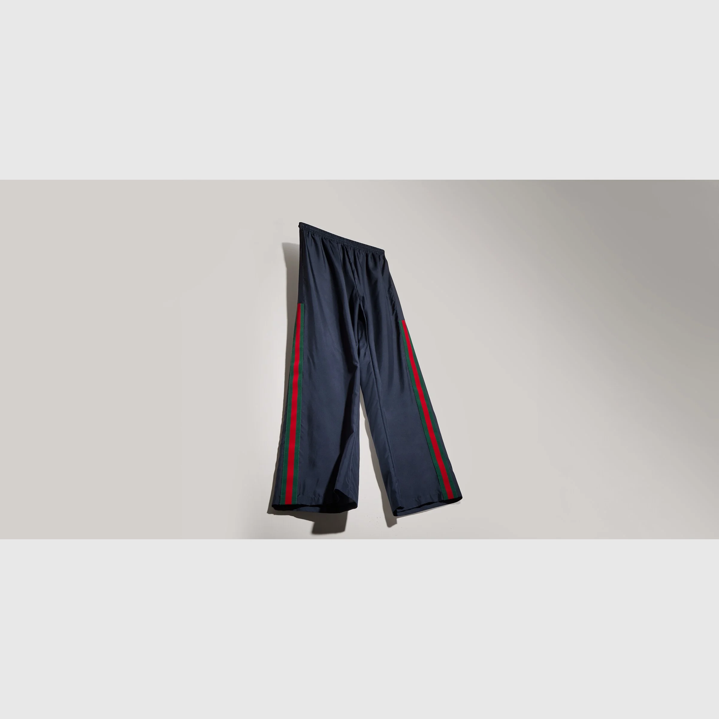 Technical silk poplin pants with Web - 1