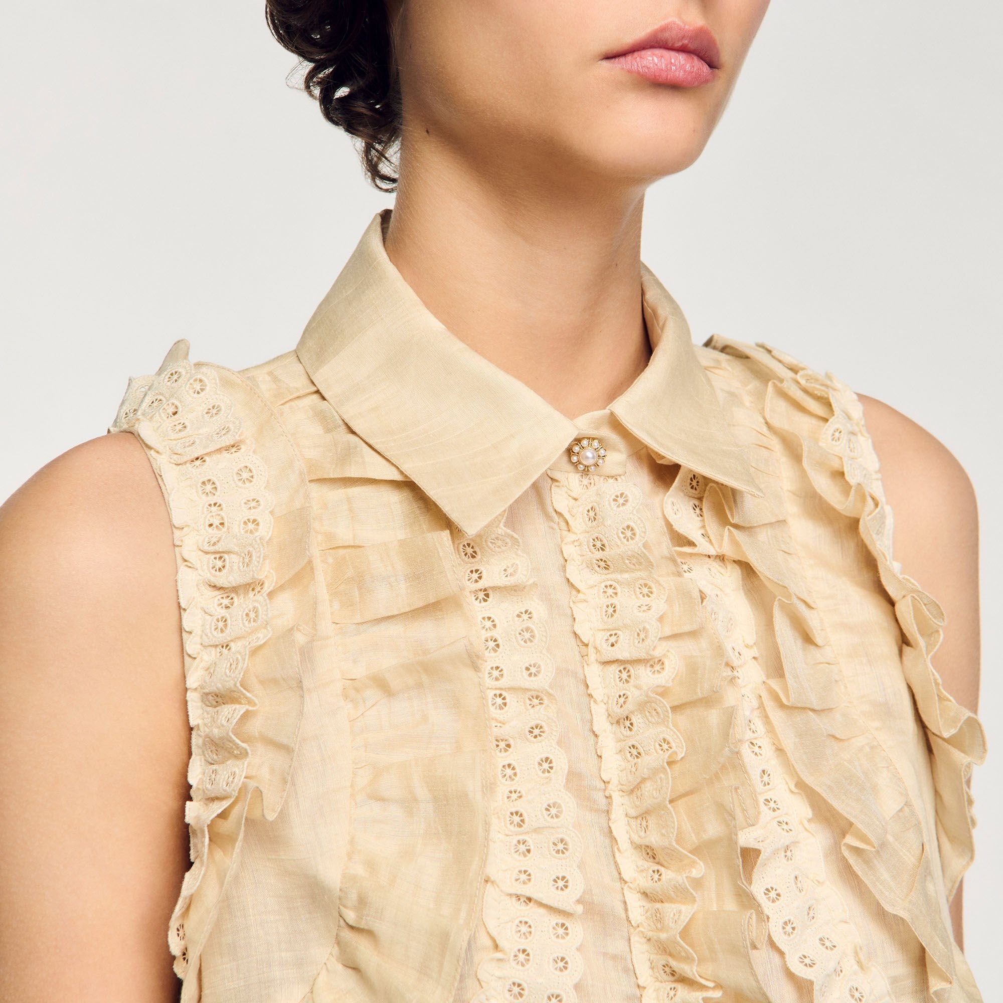 RUFFLED CROPPED SHIRT - 3