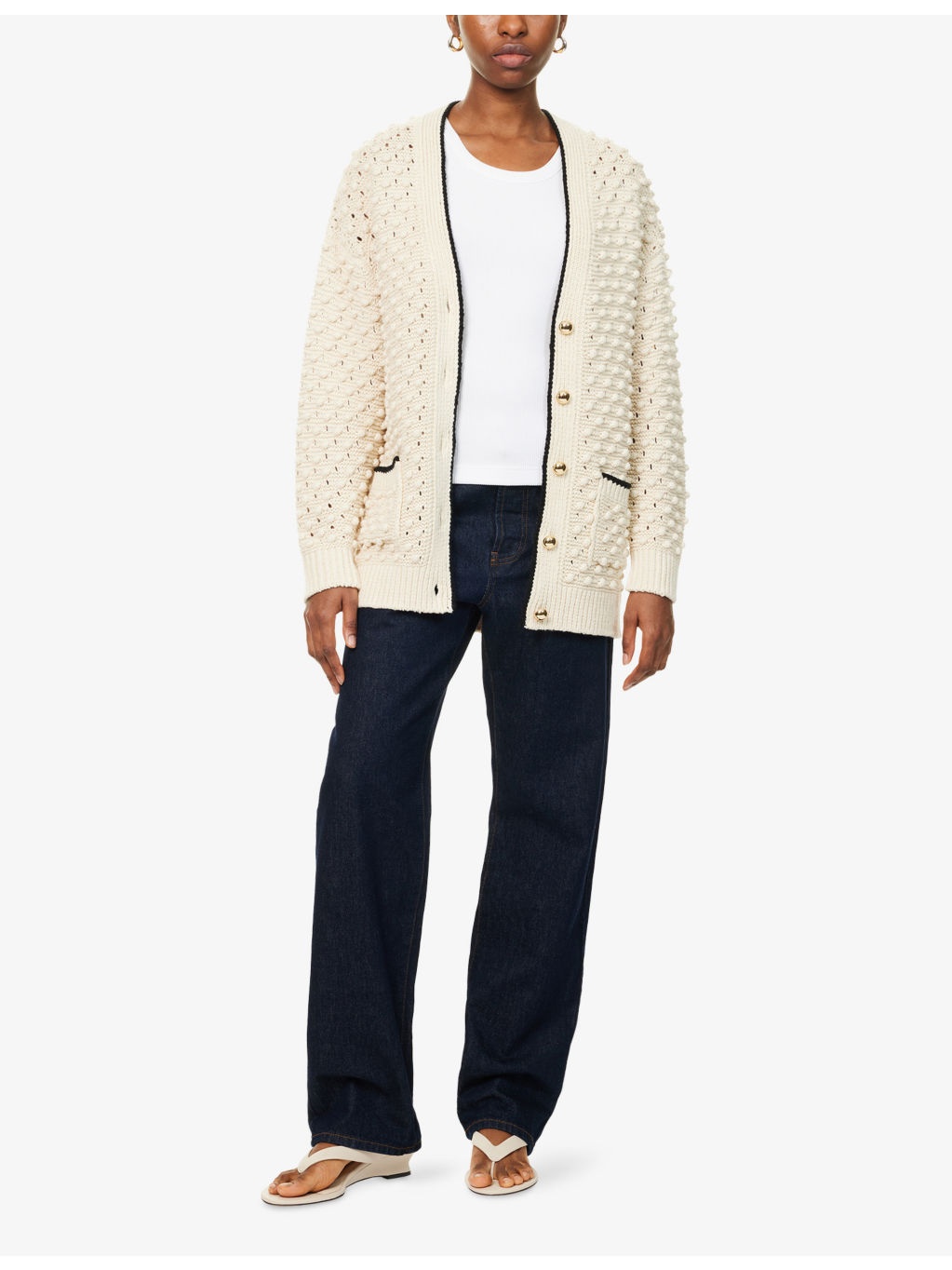The Bauble V-Neck Cotton-Knit Cardigan - 2