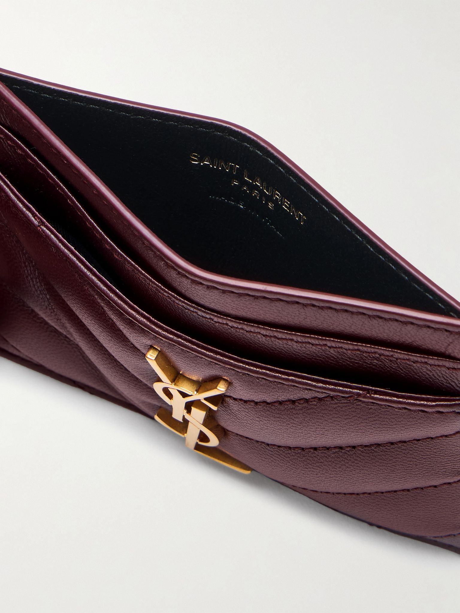 Cassandre matelassé leather cardholder Burgundy - 5