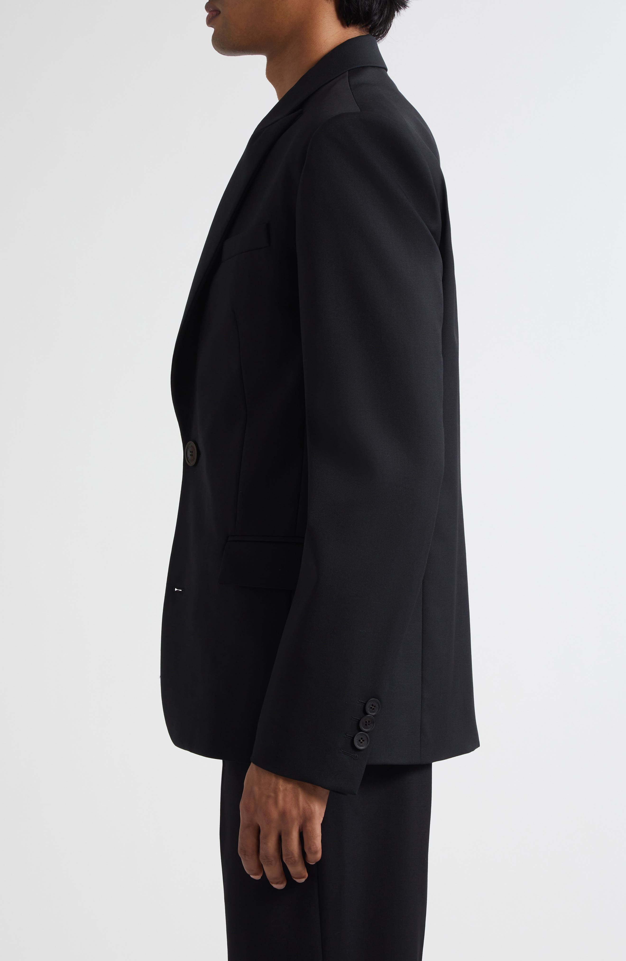 Balmain Wool Blazer in 0Pa Black at Nordstrom - 4