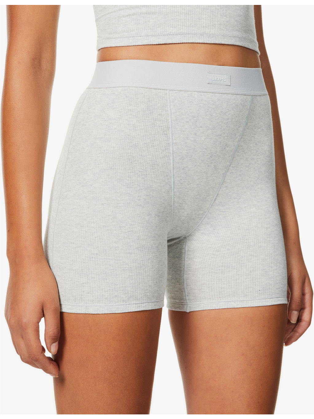 Ribbed high-rise stretch-cotton boxer shorts - 5