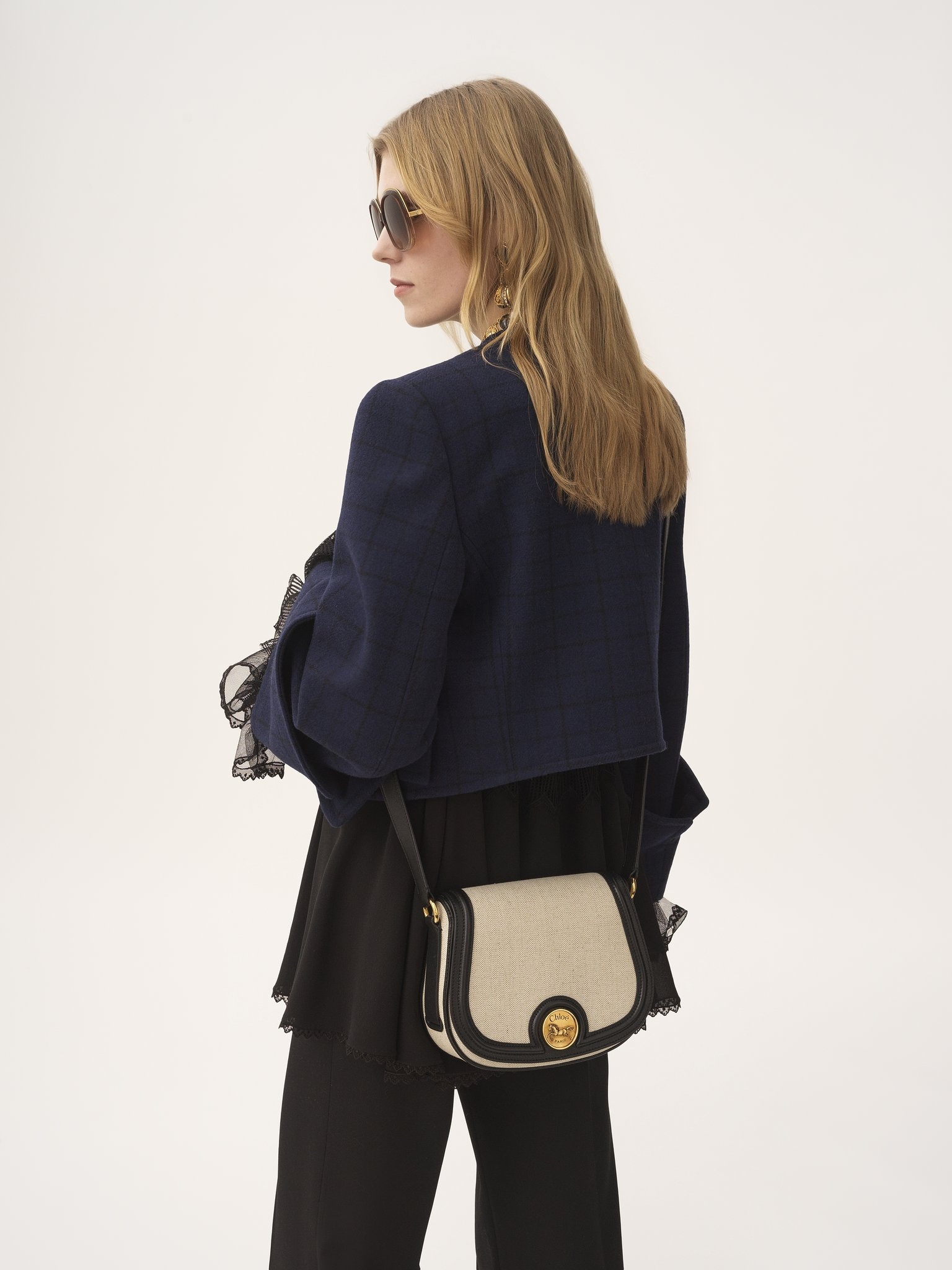 HORSE MEDAL SADDLE BAG IN CANVAS & GRAINED LEATHER - 2