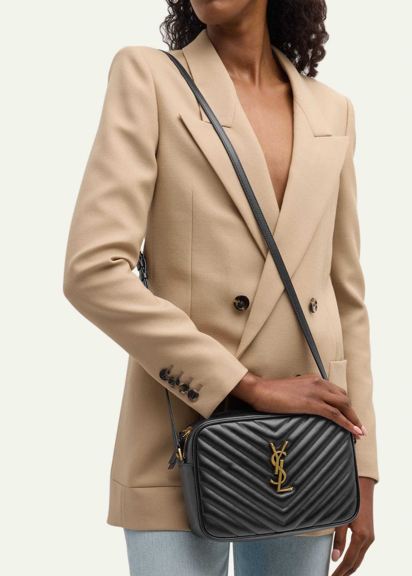 Lou Medium YSL Camera Bag with Pocket in Quilted Leather - 2