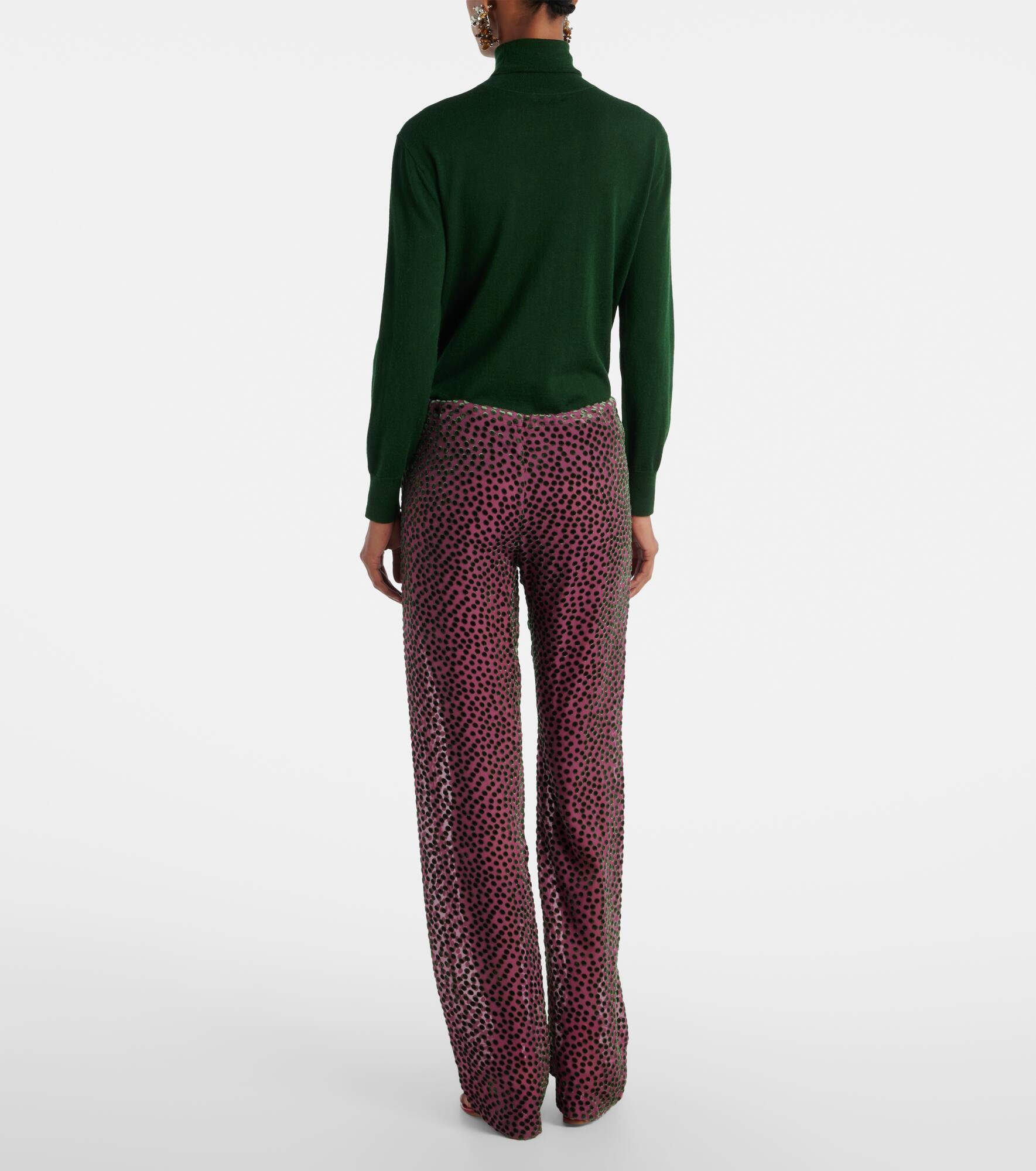 Polka-dot straight pants - 3