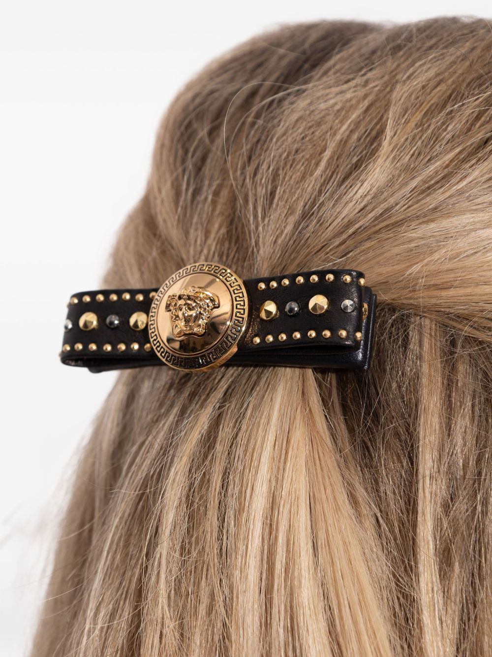 medusa studded leather hair clip - 4