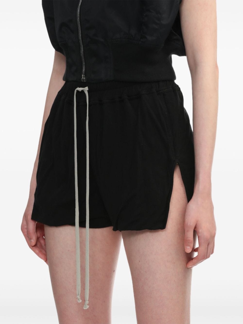 side-slits cotton shorts - 5