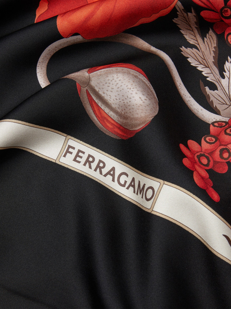 FERRAGAMO Poppies print reversible cape outlook