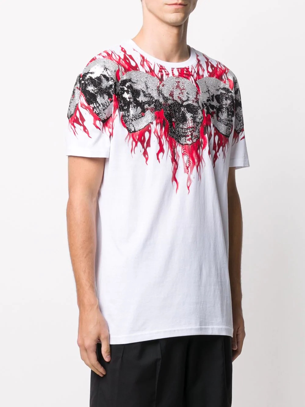 skull-print crew neck T-shirt - 3