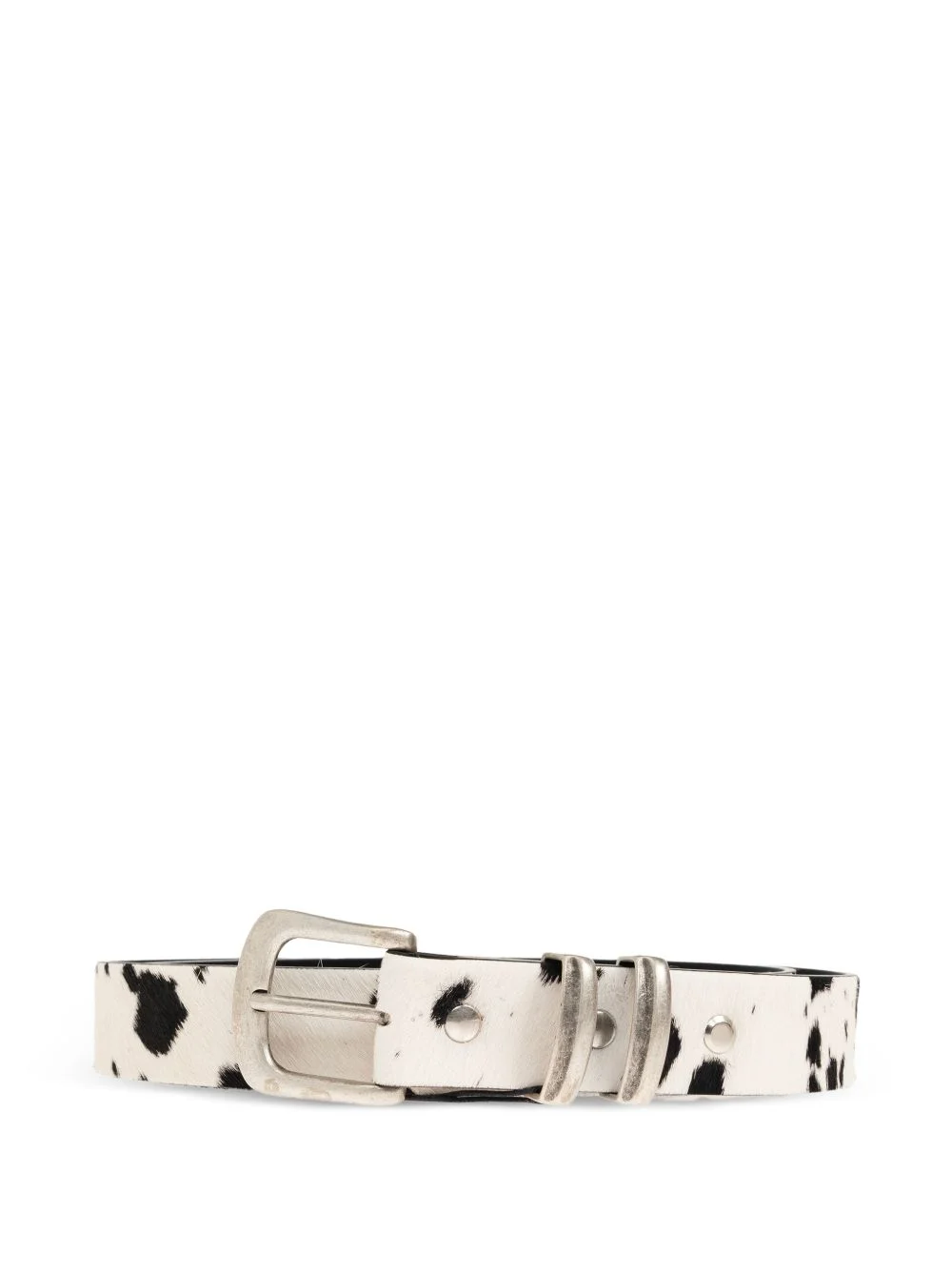 cow print buckle belt - 1