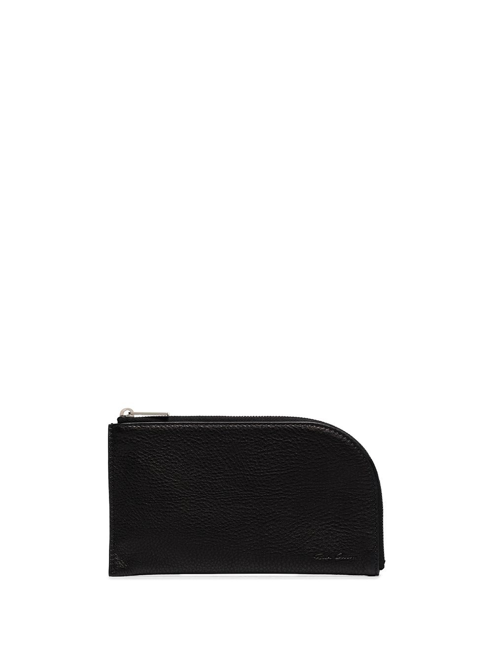 embossed logo curved zipped wallet - 1