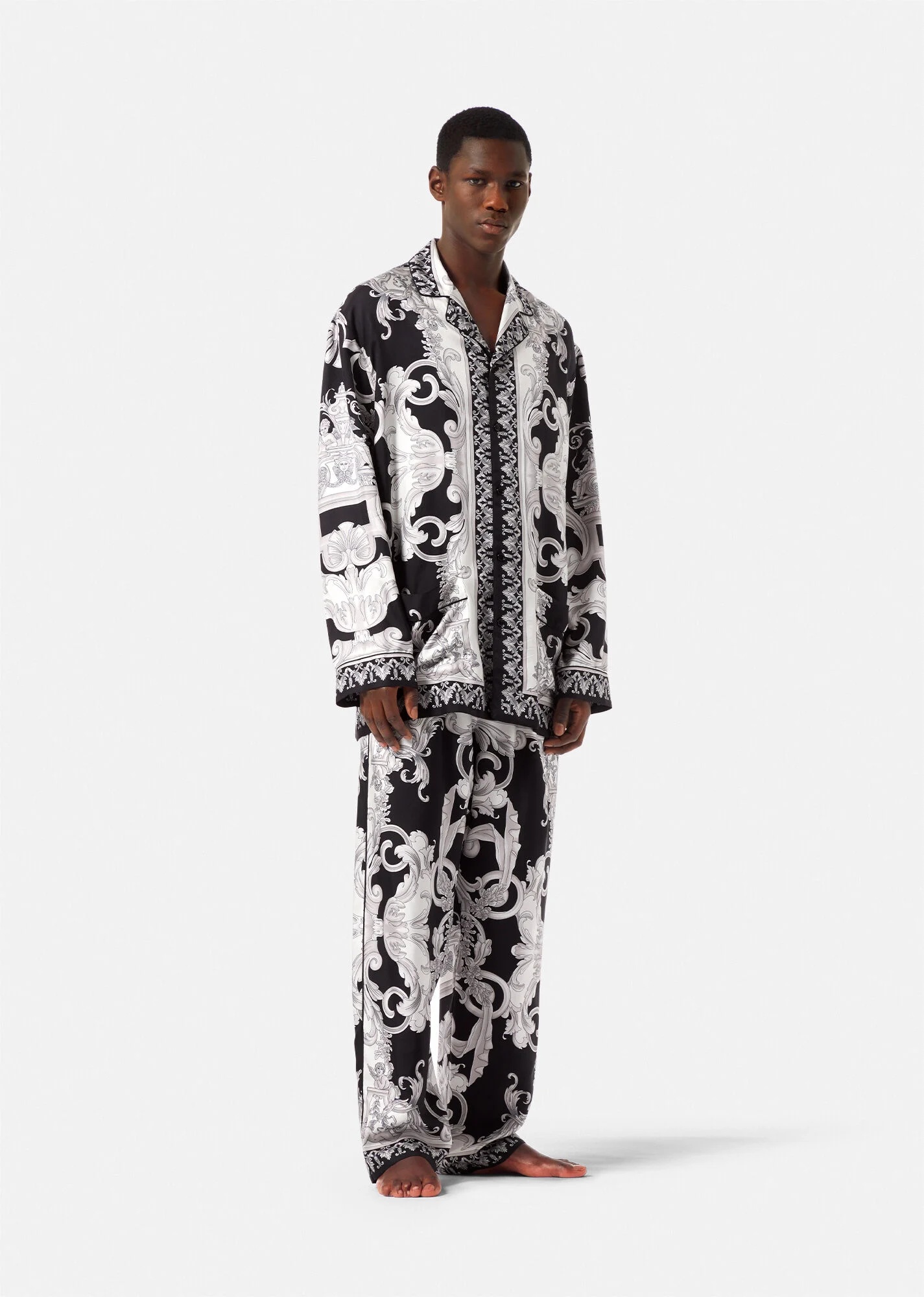 Silver Baroque Silk Pyjama Bottoms - 2