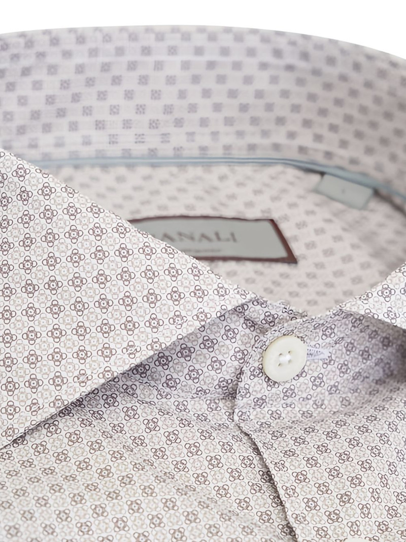 Canali medallion-print cotton shirt outlook