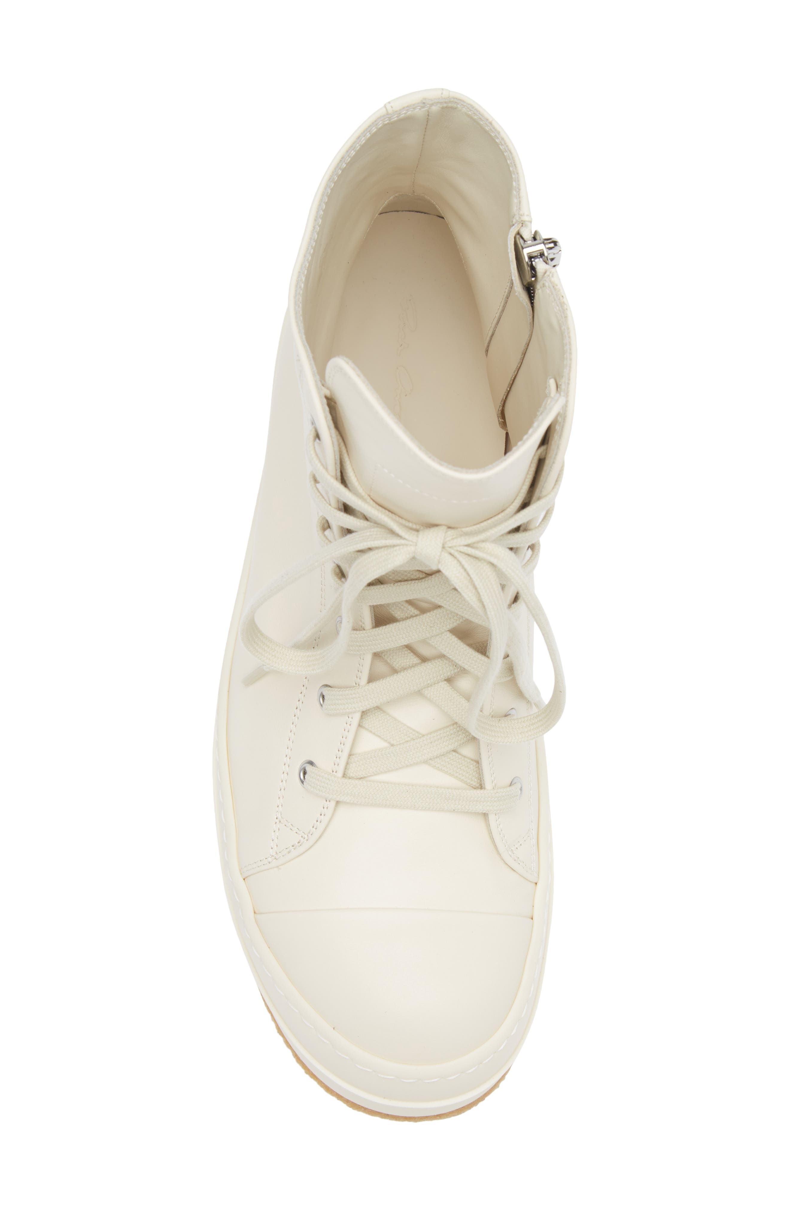 Rick Owens Creep High Top Sneaker in Milk/Milk/Milk at Nordstrom - 5
