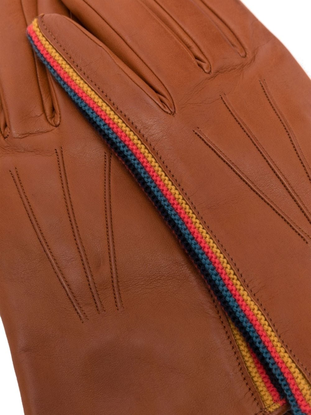 Artist Stripe trim leather gloves - 2