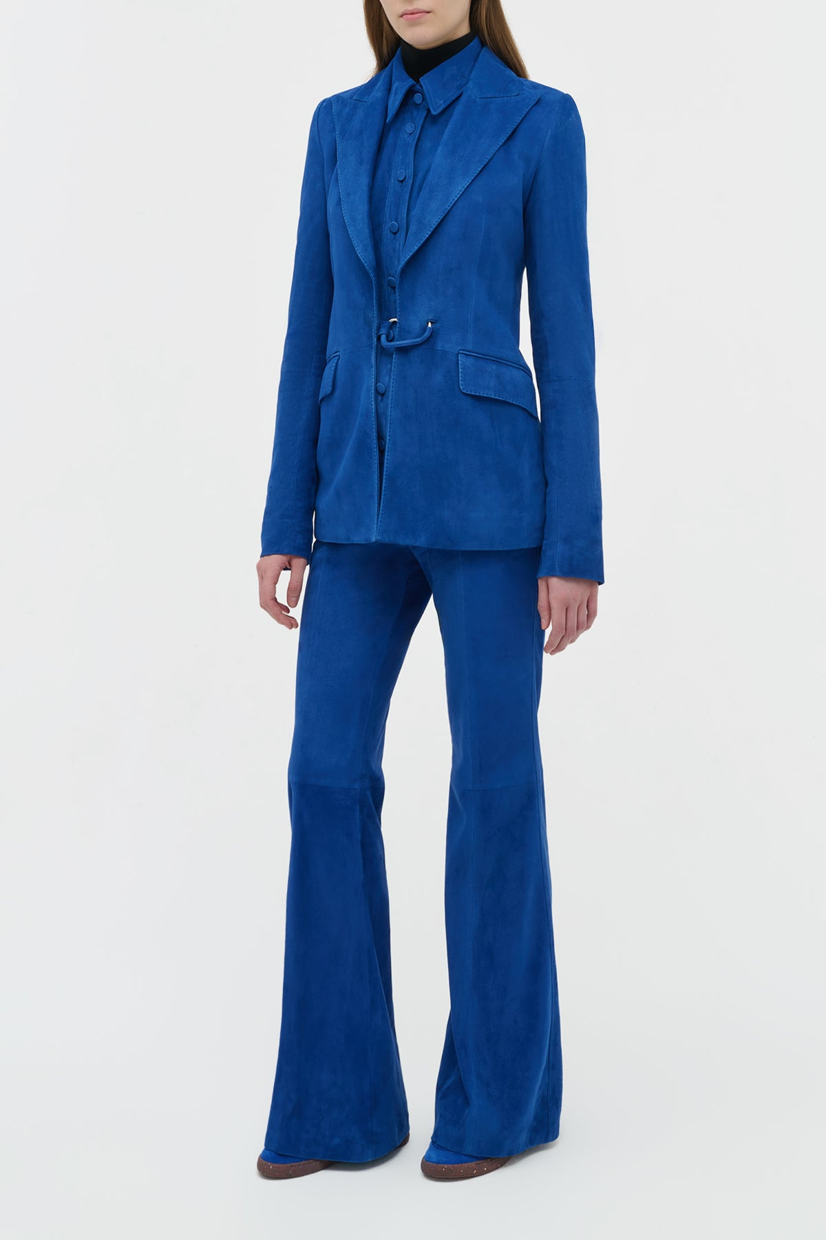 Leiva Blazer in Cobalt Suede - 3