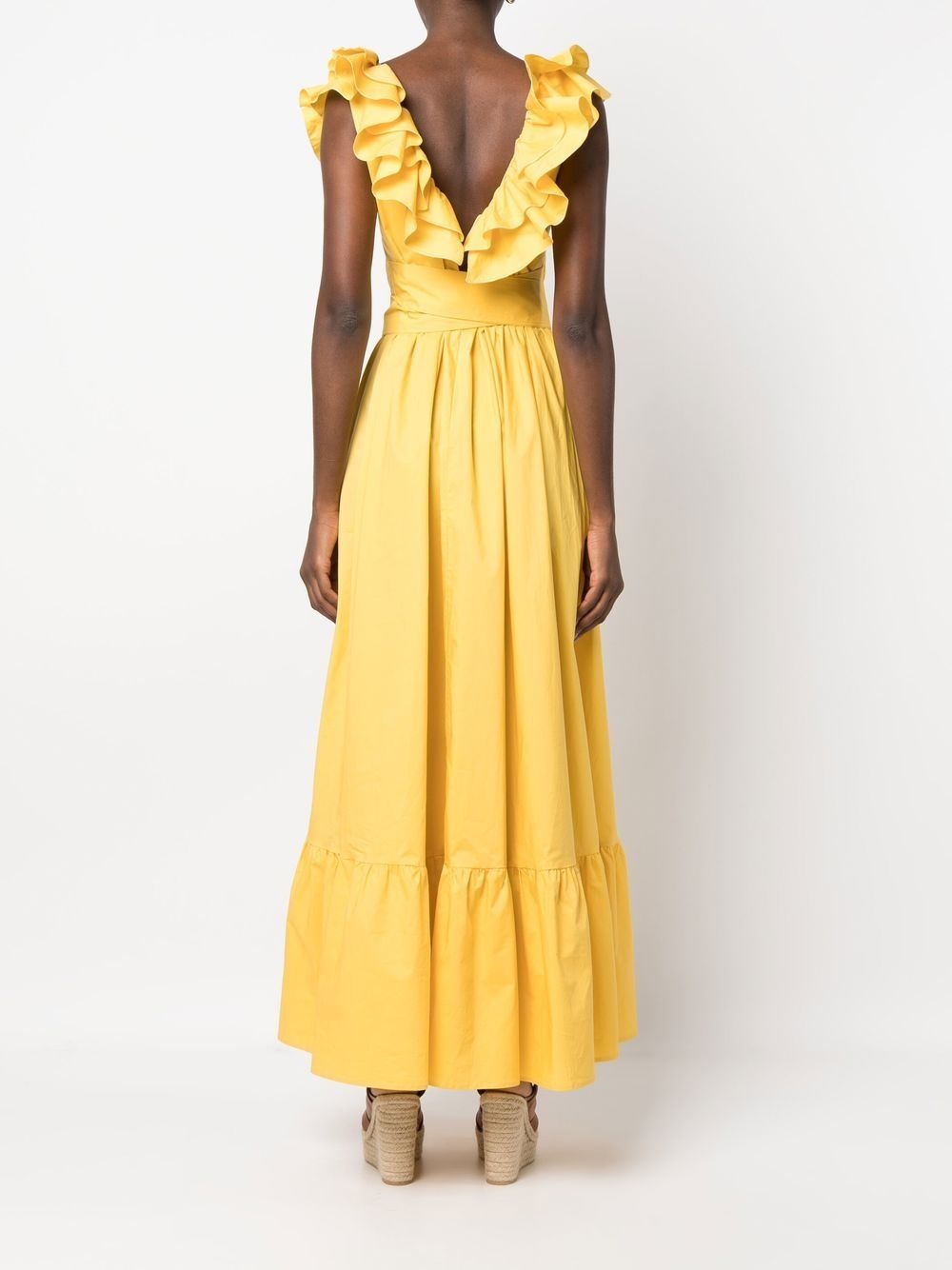 ruffle-detail cotton dress - 4