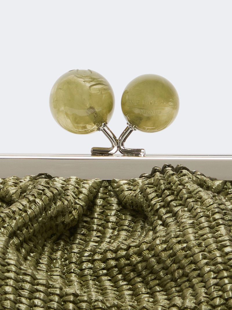 FORTUNA Medium raffia-effect Pasticcino bag - SAGE GREEN 4