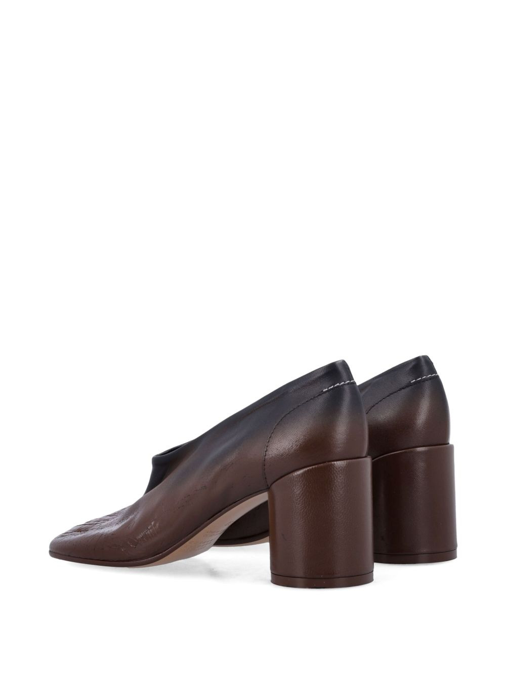 70mm Anatomic leather block-heel pumps - 3