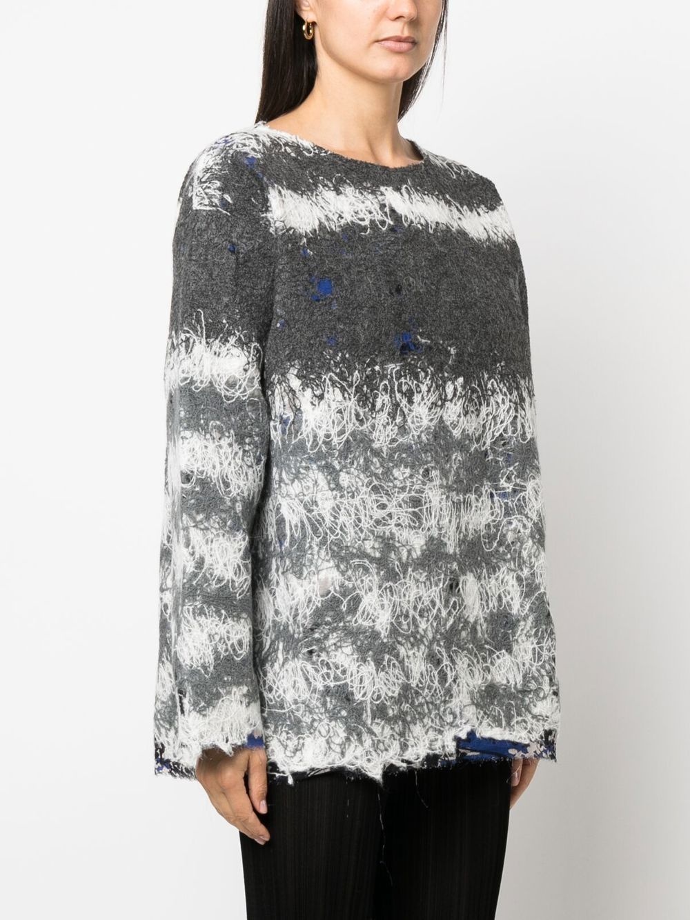 contrasting-stitch knit jumper - 3