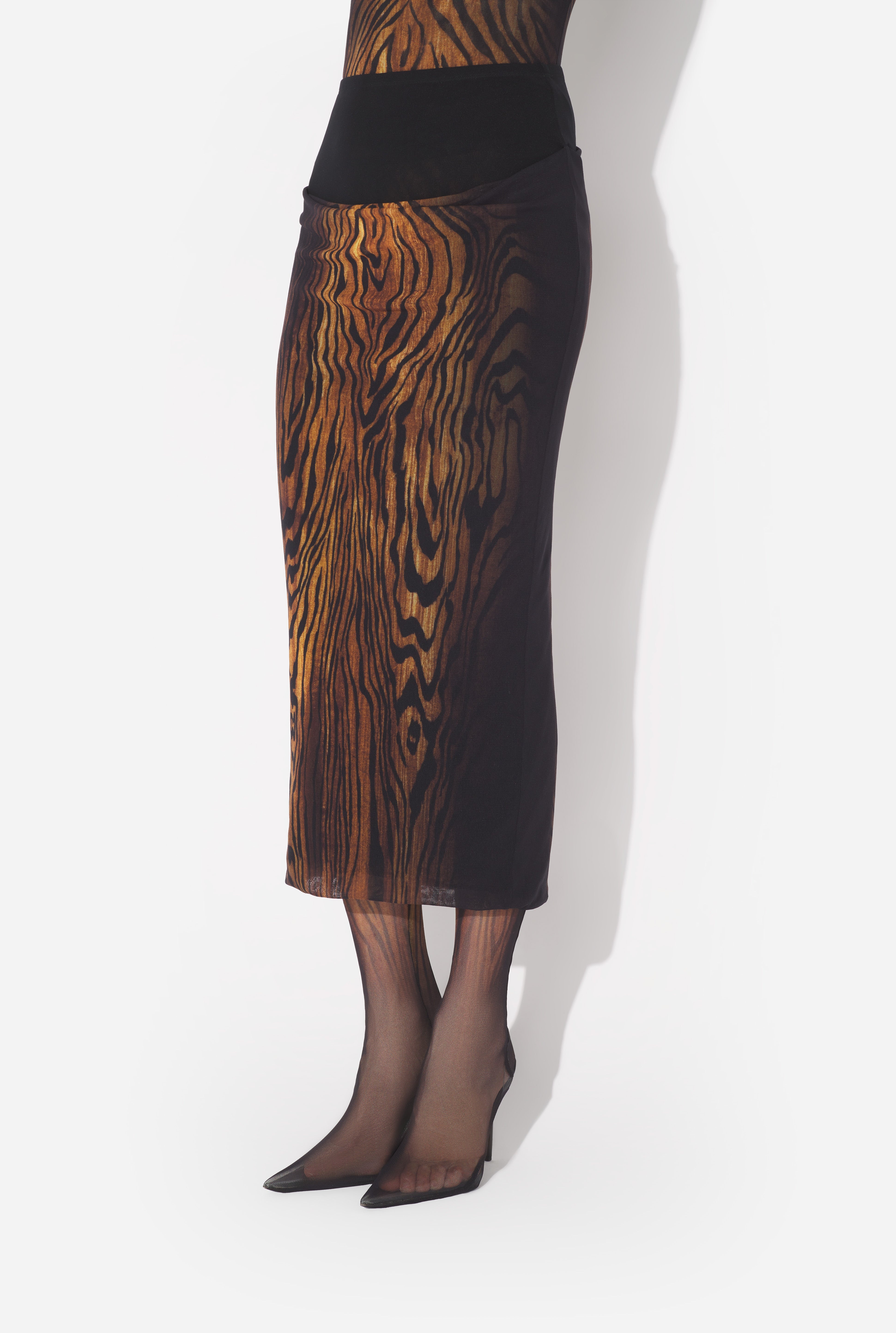 THE LONG DRAPED WOOD SKIRT - 3
